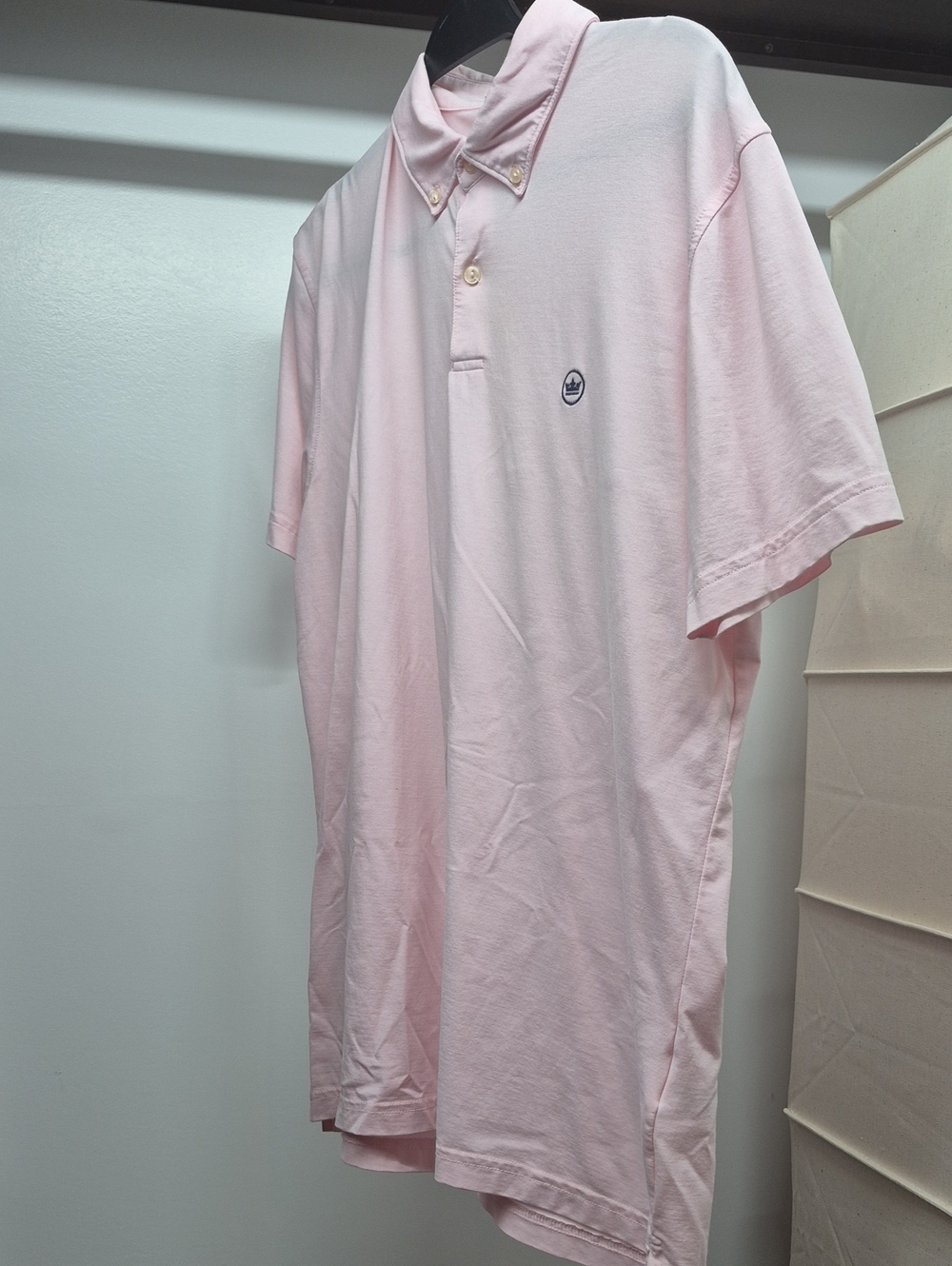Peter Millar Light Pink Button-Down Collar Polo
